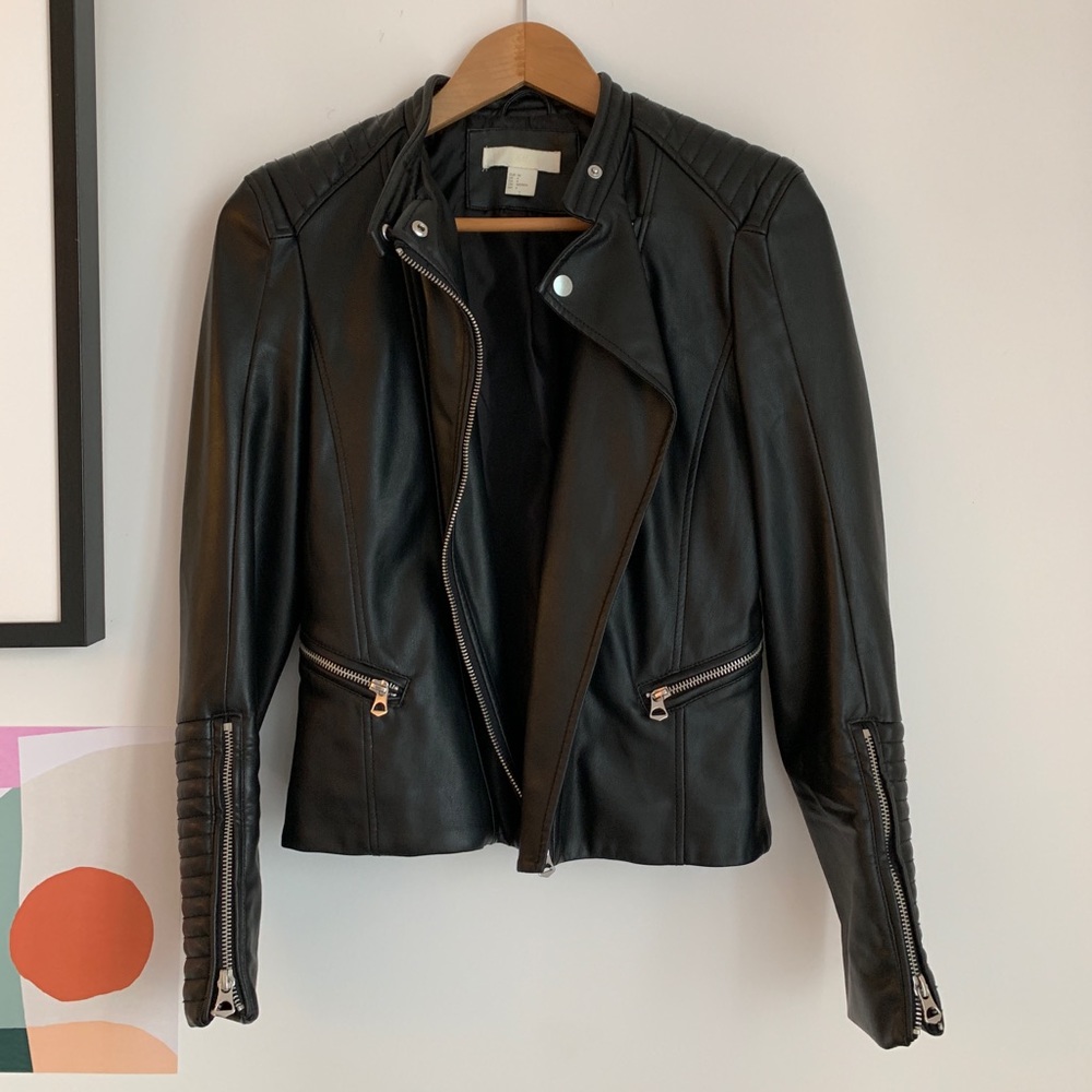 black pleather jacket